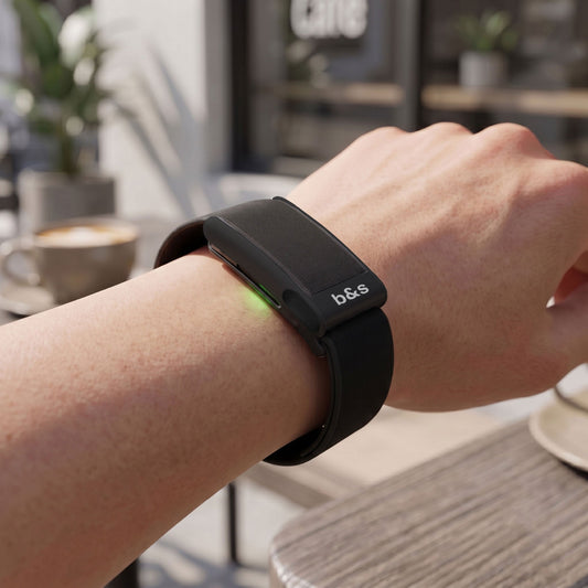 b&s Hydryknit Nylon Strap for Whoop MG Life, Black with S Steel Black Matte Clasp