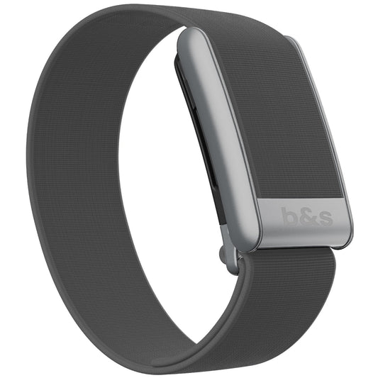 b&s Hydryknit Nylon Strap for Whoop 5.0 Peak, Black with S Steel Brushed Silver Clasp