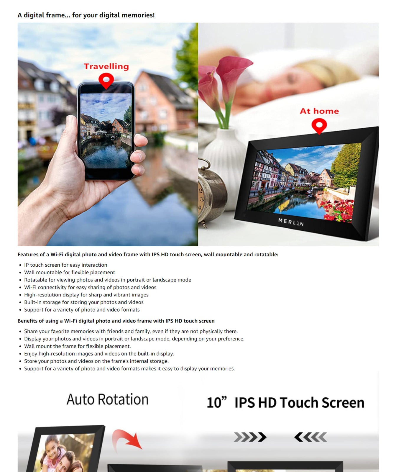 Merlin WiFi Photo Frame