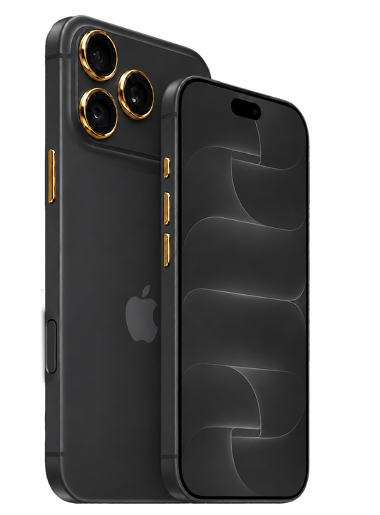 iPhone Pro 18 Max Black With Gold Accents