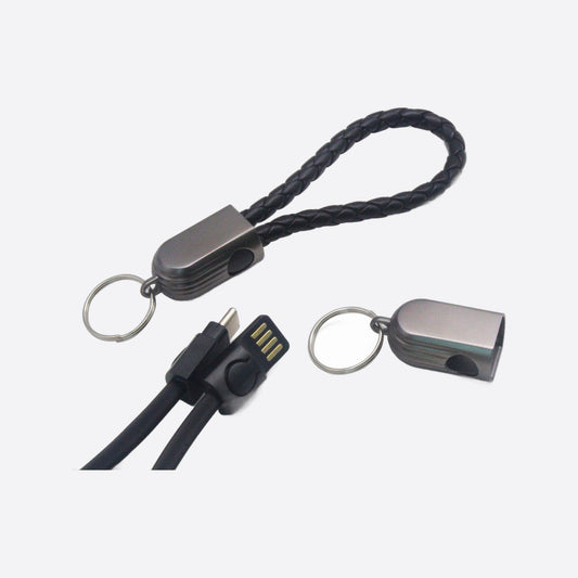 Leather Keychain Charging Cable, view 2