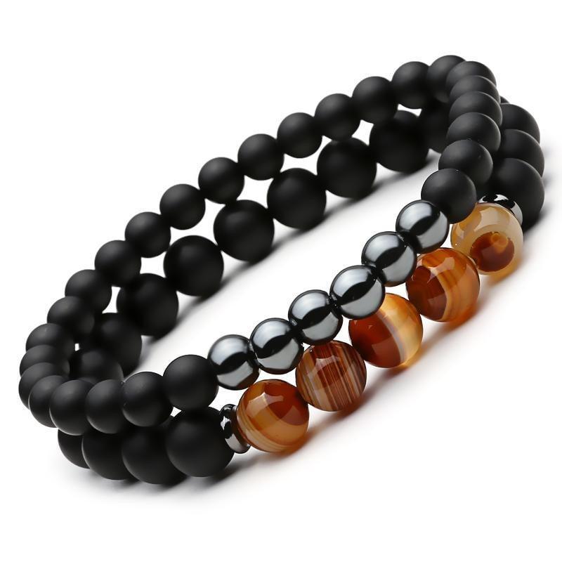 The Protector Hematite Agate Balancing Bracelet Set - Excaliburs Legend