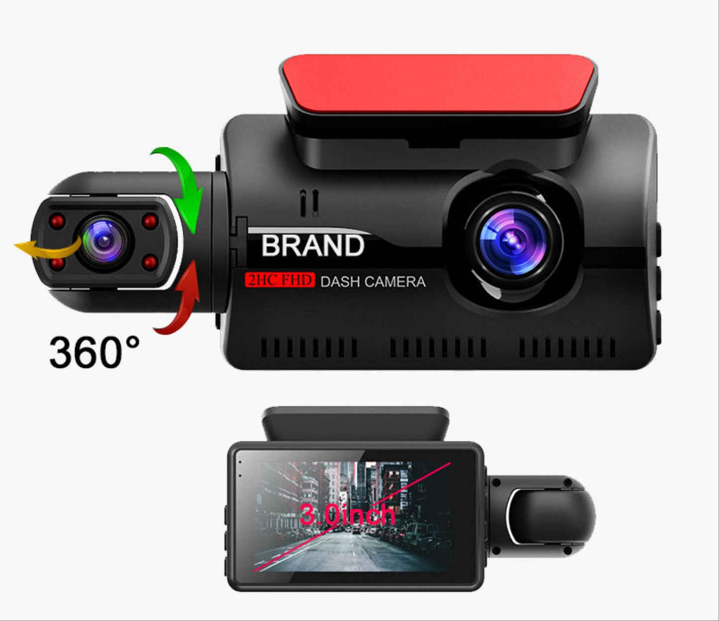 2 Lens Car Video Recorder HD1080P