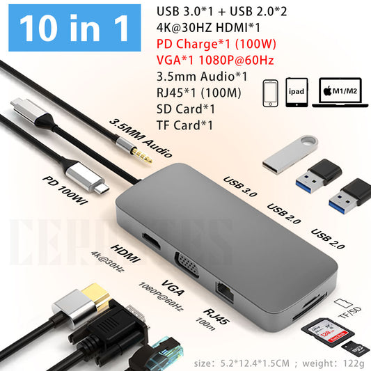 USB C HUB Docking Station