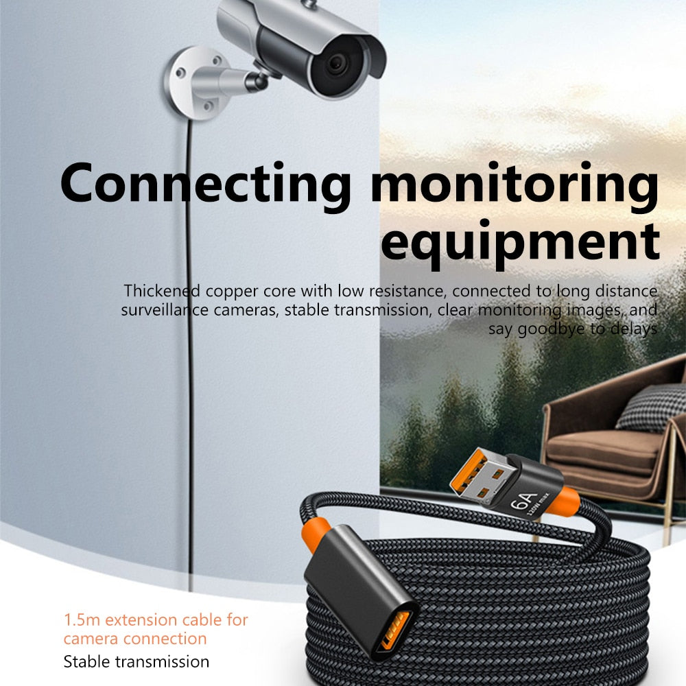 USB Extension Cable USB 3.0 Male To Female 6A High-Speed Transmission Data Cable For PC TV Xbox One SSD Extender Cord 1M 1.5M