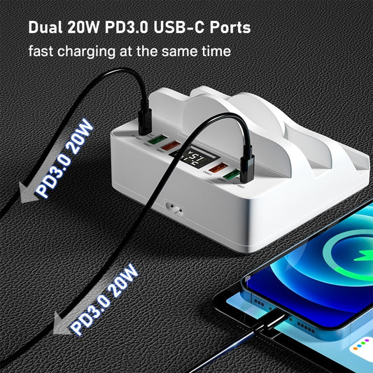 80W 6 Port USB Charger Station