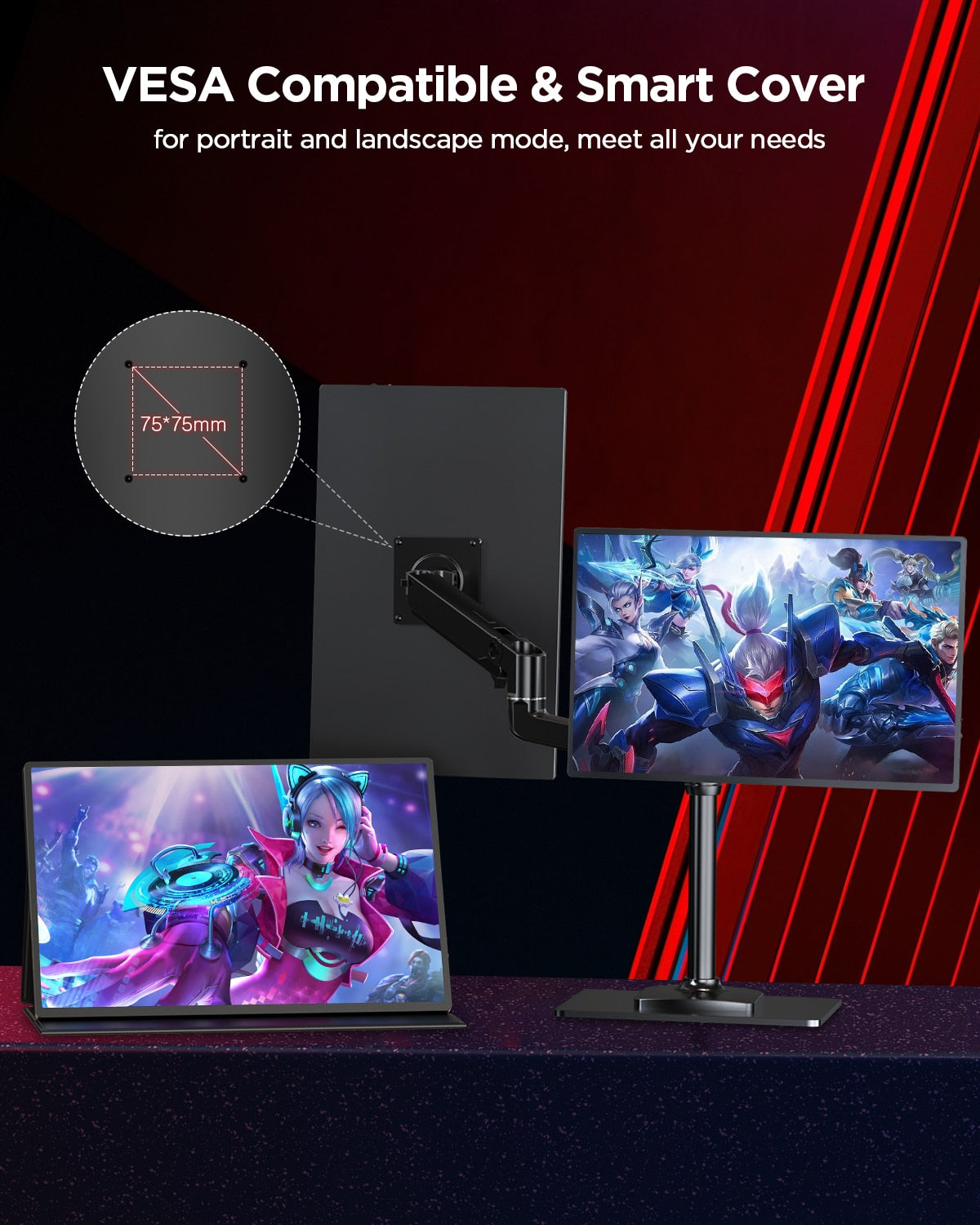 2K Portable Monitor 2560*1600 16:10 100RGB 500Cd/m² 120Hz