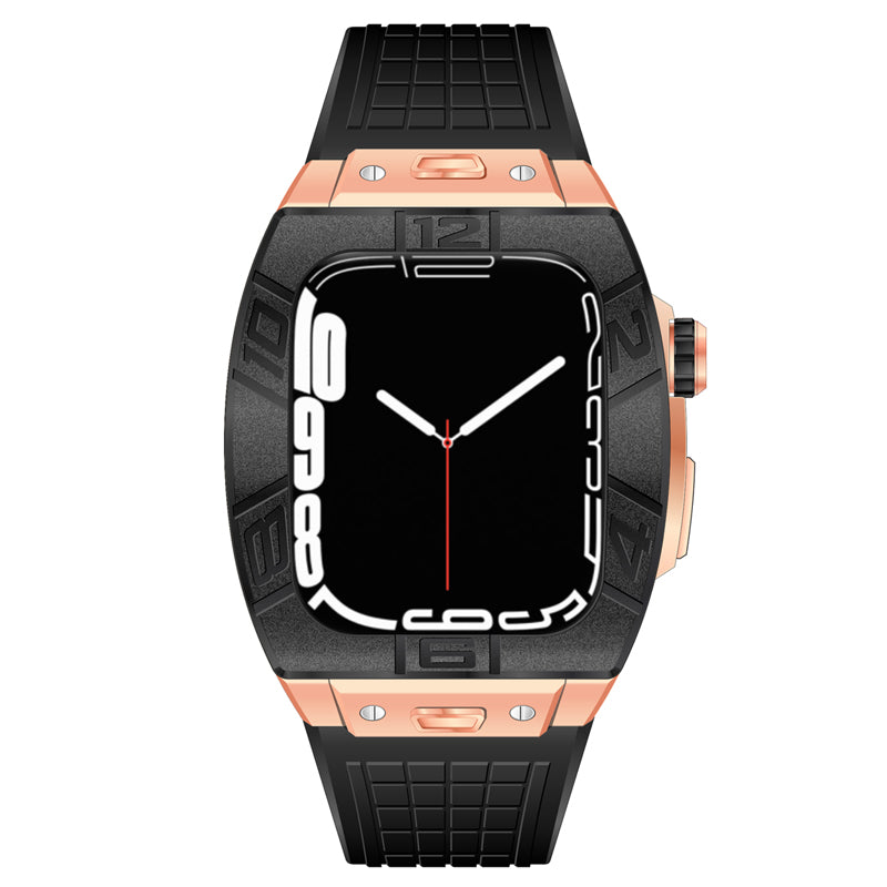 Apple Watch Case for Series 7/8/9 (45mm), 0013 Rose Gold Accent Case with Black Strap
