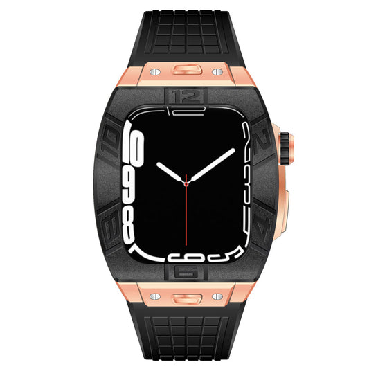 Apple Watch Case for Series 7/8/9 (45mm), 0013 Rose Gold Accent Case with Black Strap