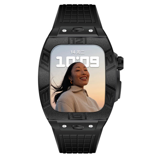 Apple Watch Case for Series 7/8/9 (45mm), 0013 Black Case with Black Strap