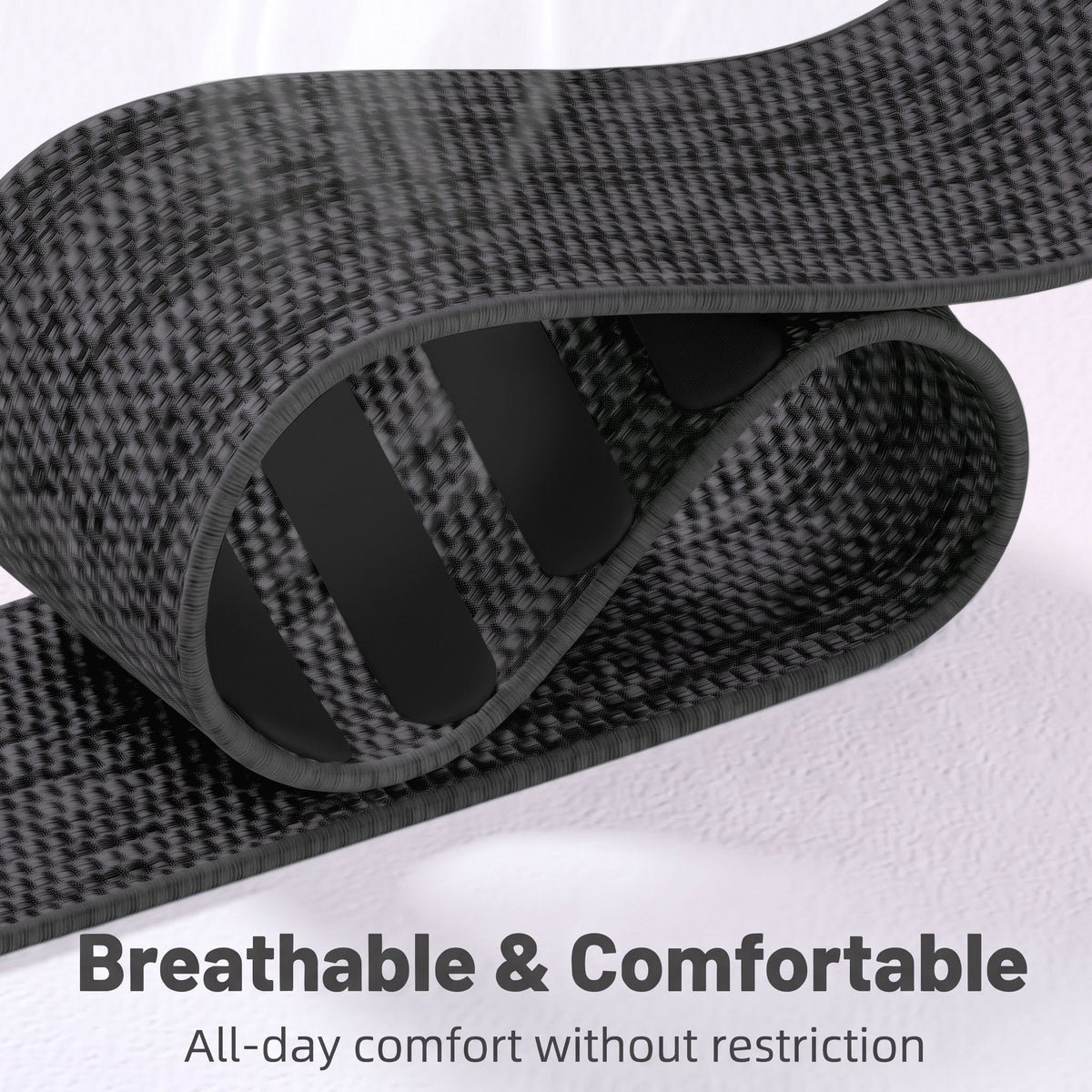 b&s Superknit Nylon Strap for Whoop 5.0 Peak, Color with S Steel Black Matte Clasp