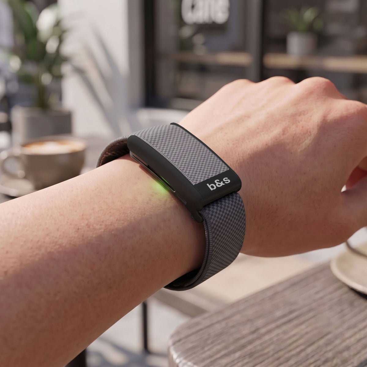 b&s Superknit Nylon Strap for Whoop 5.0 Peak, Color with S Steel Black Matte Clasp
