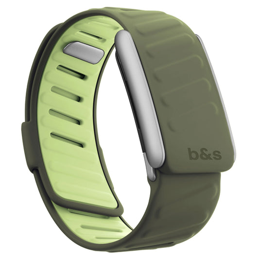 b&s Silicone Strap for Whoop 5.0 Peak, S Steel Glossy Silver Clasp