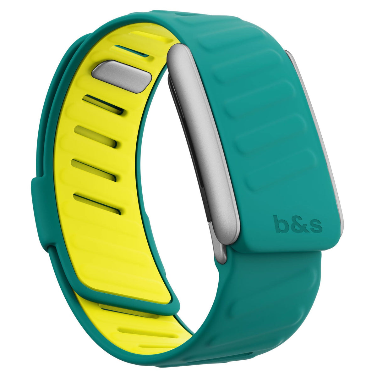 b&s Silicone Strap for Whoop 5.0 Peak, S Steel Glossy Silver Clasp