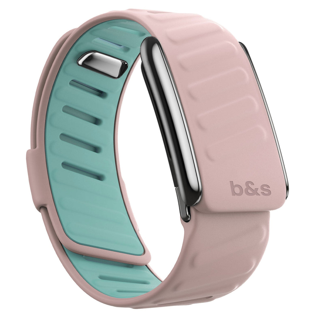 b&s Silicone Strap for Whoop 5.0 Peak, S Steel Glossy Silver Clasp
