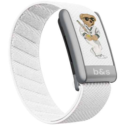 b&s Nylon Strap for Whoop 5.0 Peak, Print with S Steel Brushed Silver Clasp