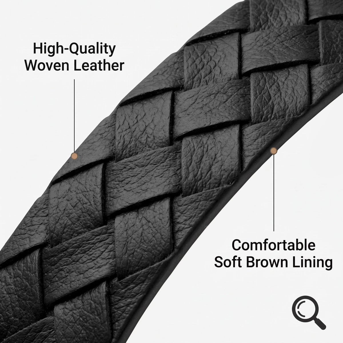 b&s Genuine Leather Strap for Whoop 5.0 Peak with Stainless Steel Titanium Clasp