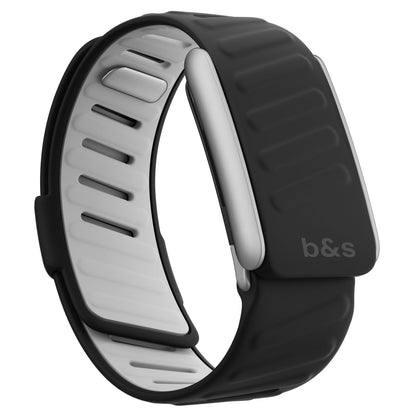 b&s Silicone Strap for Whoop 5.0 Peak, Army Green & Black with S Steel Brushed Silver Clasp