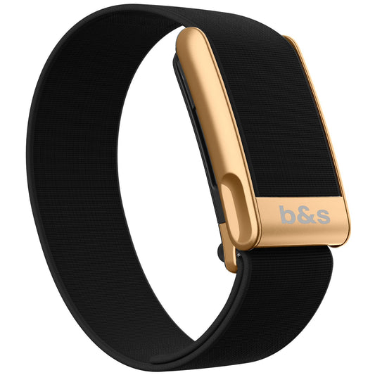 b&s Hydryknit Nylon Strap for Whoop MG Life, Black with S Steel Rose Gold Matte Clasp