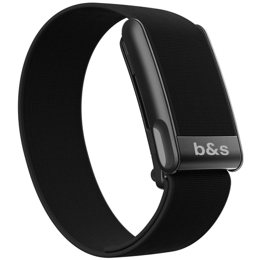 b&s Hydryknit Nylon Strap for Whoop MG Life, Black with S Steel Black Matte Clasp