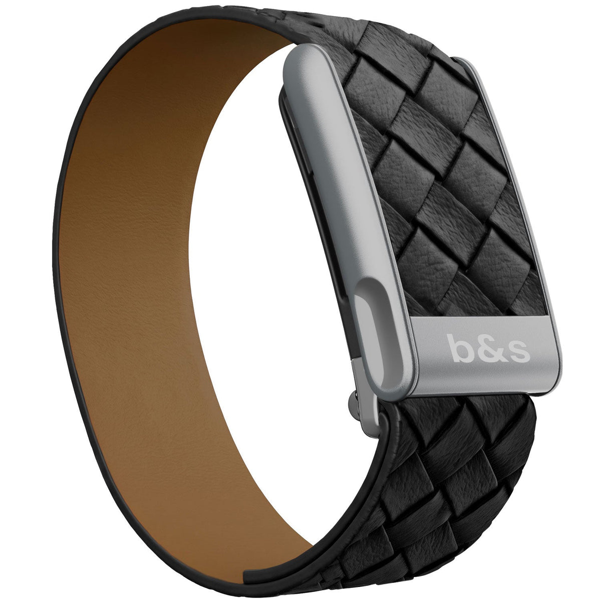b&s Genuine Leather Strap for Whoop MG Life, Grey with S Steel Titanium Color Clasp