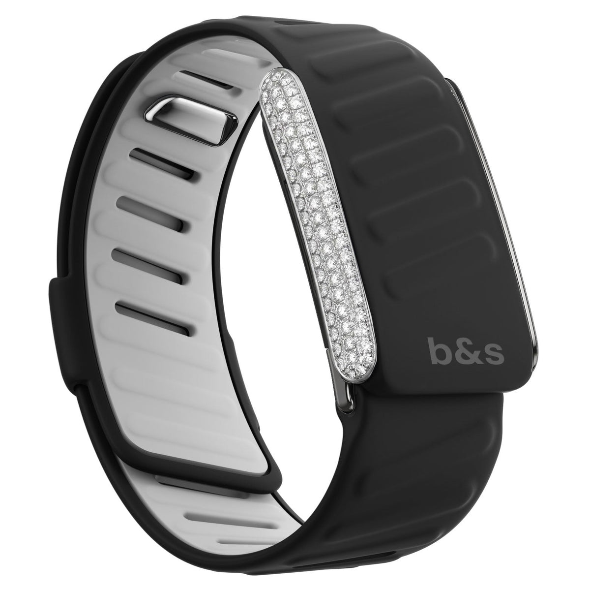 b&s Silicon Strap for Whoop 5.0 Peak with Stainless Steel White Crystals Clasp (Copy)