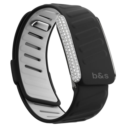 b&s Silicon Strap for Whoop 5.0 Peak with Stainless Steel White Crystals Clasp (Copy)