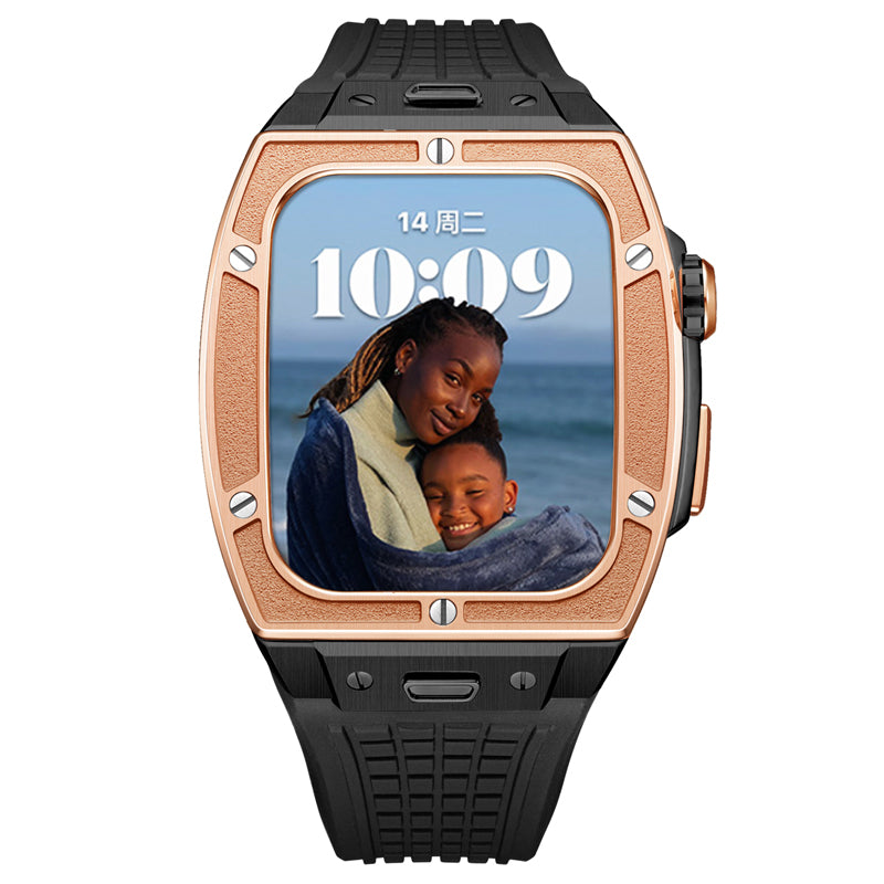 Apple Watch Case for Series 7/8/9 (45mm), C2 Black with Rose Gold