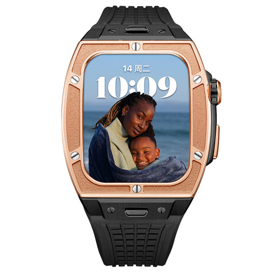 Apple Watch Case for Series 7/8/9 (45mm), C2 Black with Rose Gold