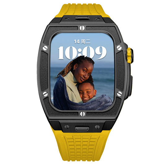 Apple Watch Case for Series 7/8/9 (45mm), C2 Black with Yellow