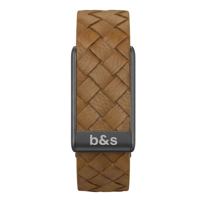 b&s Genuine Leather Strap for Whoop 5.0 Peak with Stainless Steel Black/Grey/Brown/Orange Clasp