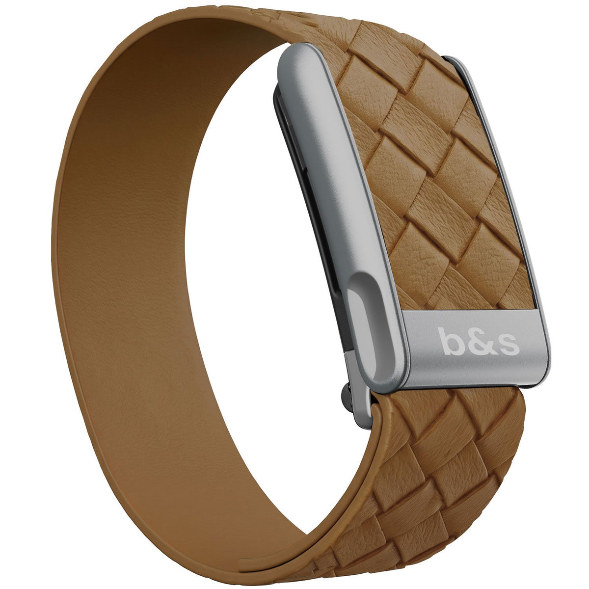 b&s Genuine Leather Strap for Whoop MG Life, Grey with S Steel Titanium Color Clasp