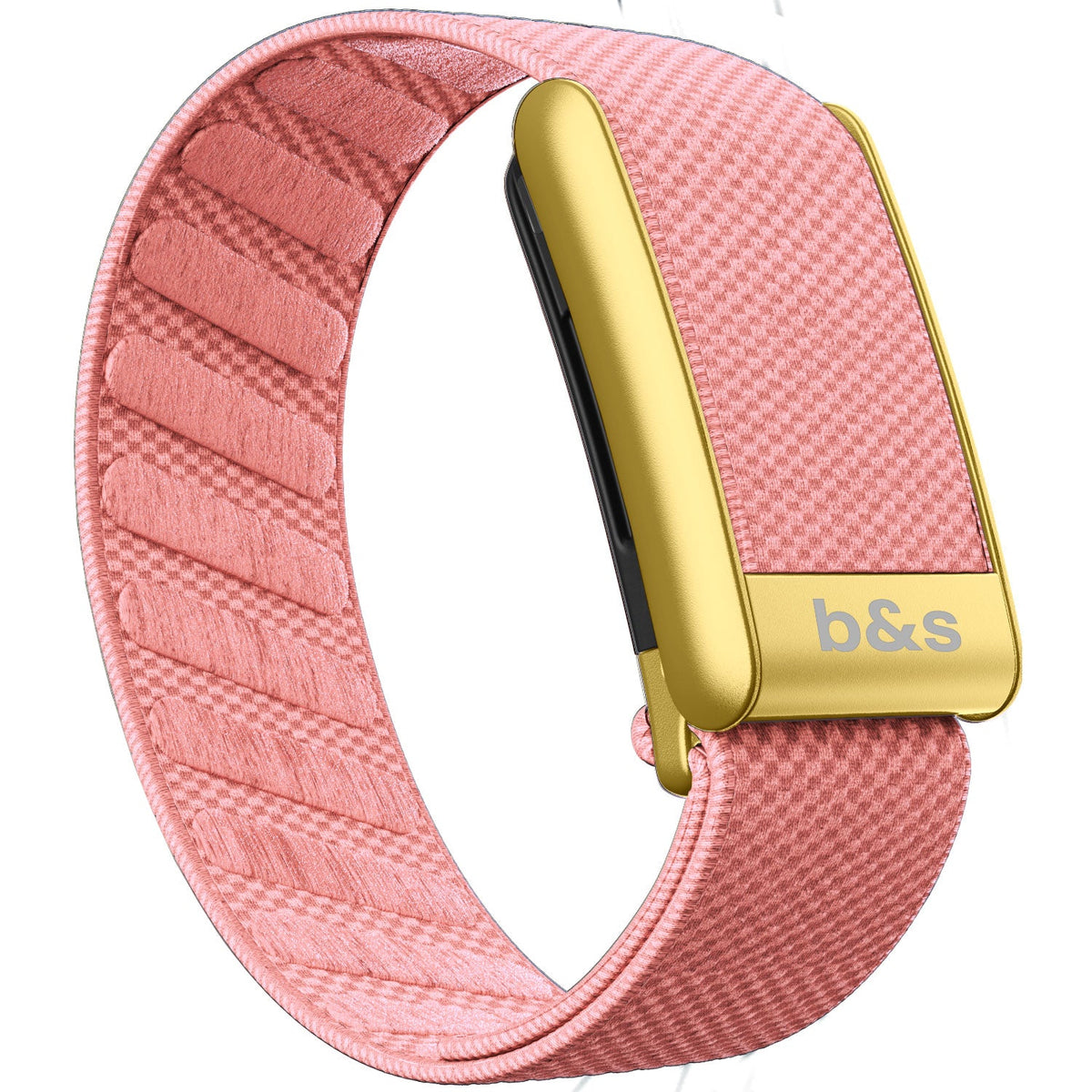 b&s Superknit Nylon Strap for Whoop 5.0 Peak, Jet Black with S Steel Matte Gold Clasp