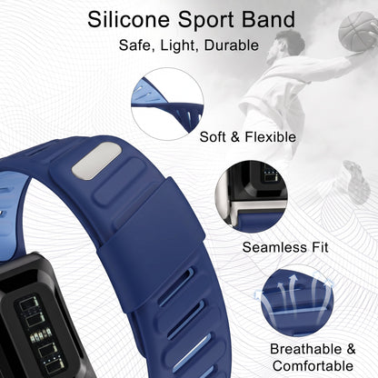 b&s Silicone Strap for Whoop 5.0 Peak, S Steel Glossy Silver Clasp