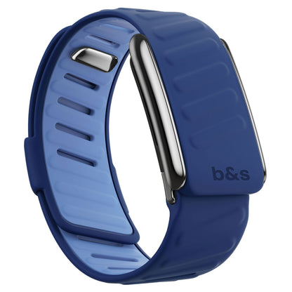 b&s Silicone Strap for Whoop 5.0 Peak, S Steel Glossy Silver Clasp
