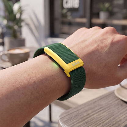b&s Superknit Nylon Strap for Whoop 5.0 Peak, Jet Black with S Steel Matte Gold Clasp