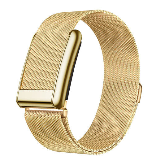 b&s Milanese S Steel Strap for Whoop 5.0 Peak, Gold with S Steel Matte Gold Clasp