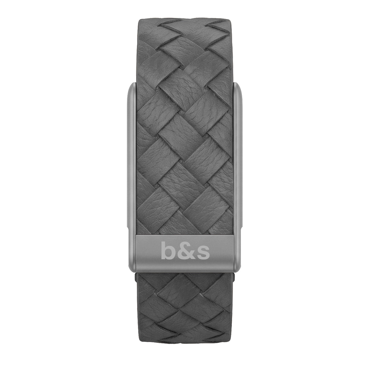 b&s Genuine Leather Strap for Whoop MG Life, Grey with S Steel Titanium Color Clasp