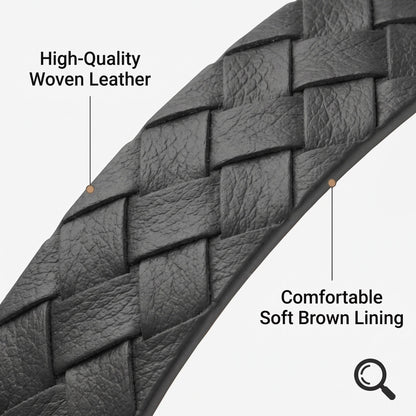 b&s Genuine Leather Strap for Whoop 5.0 Peak with Stainless Steel Black/Grey/Brown/Orange Clasp