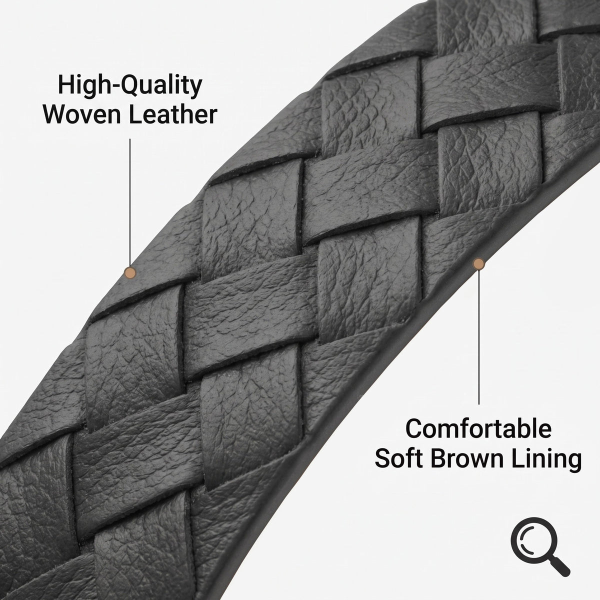 b&s Genuine Leather Strap for Whoop 5.0 Peak with Stainless Steel Titanium Clasp