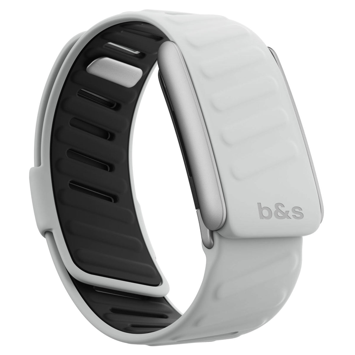 b&s Silicone Strap for Whoop 5.0 Peak, S Steel Glossy Silver Clasp