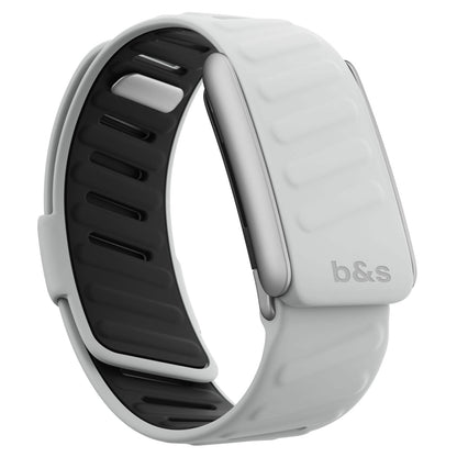 b&s Silicone Strap for Whoop 5.0 Peak, S Steel Glossy Silver Clasp