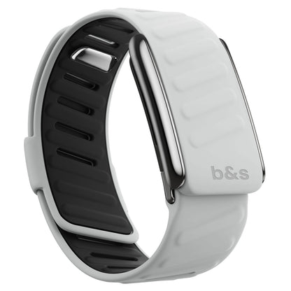 b&s Silicone Strap for Whoop 5.0 Peak, S Steel Glossy Silver Clasp