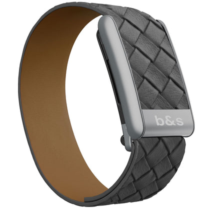 b&s Genuine Leather Strap for Whoop 5.0 Peak with Stainless Steel Titanium Clasp