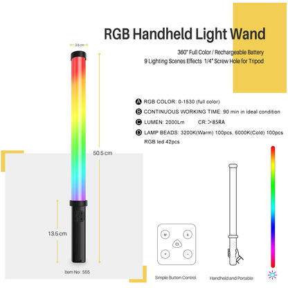 Portable RGB LED Light Wand