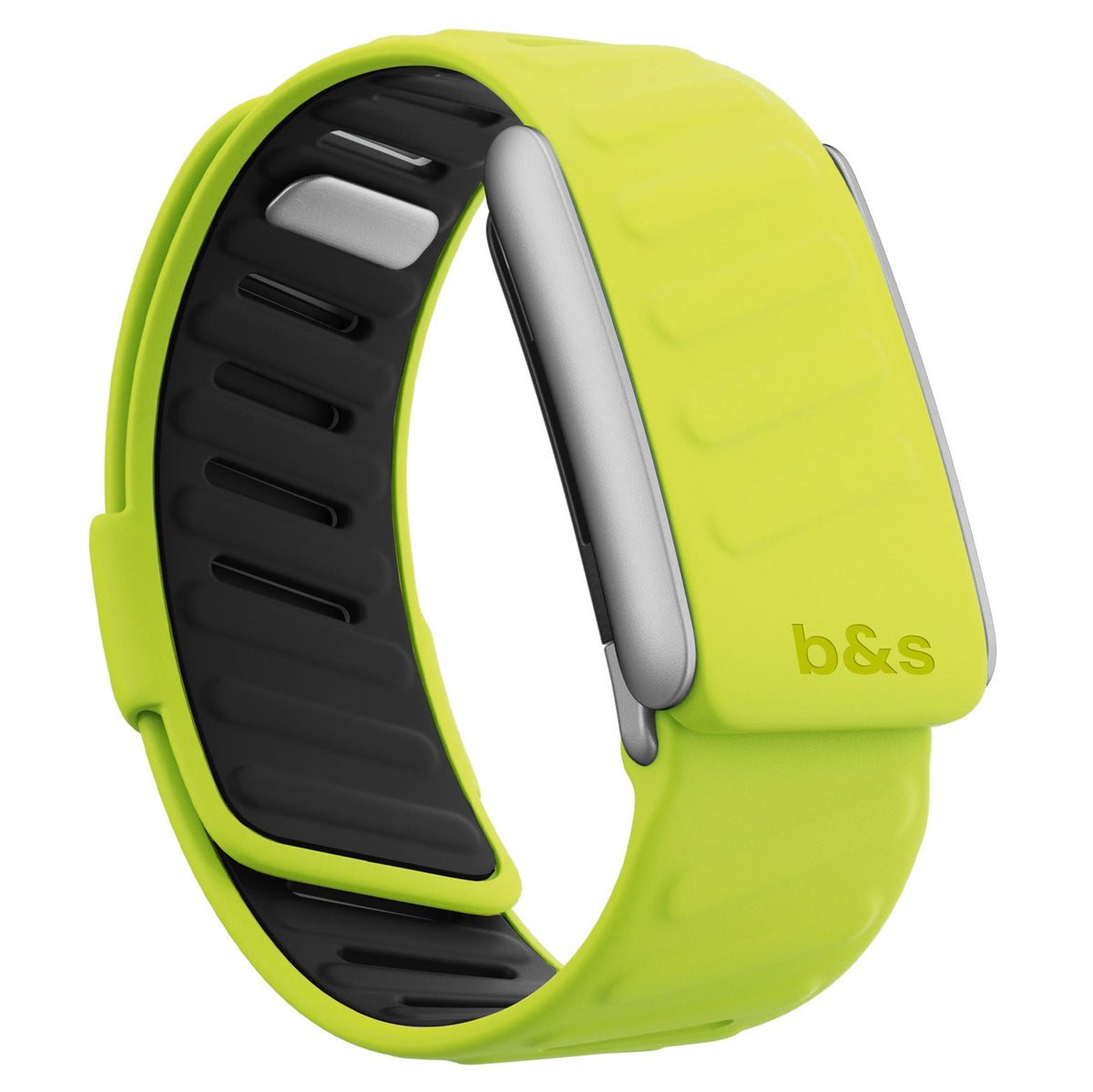 b&s Silicone Strap for Whoop 5.0 Peak, Army Green & Black with S Steel Brushed Silver Clasp