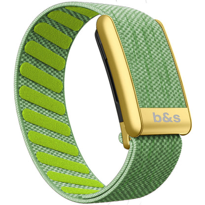 b&s Superknit Nylon Strap for Whoop 5.0 Peak, Jet Black with S Steel Matte Gold Clasp