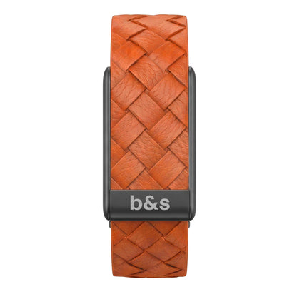 b&s Genuine Leather Strap for Whoop 5.0 Peak with Stainless Steel Black/Grey/Brown/Orange Clasp