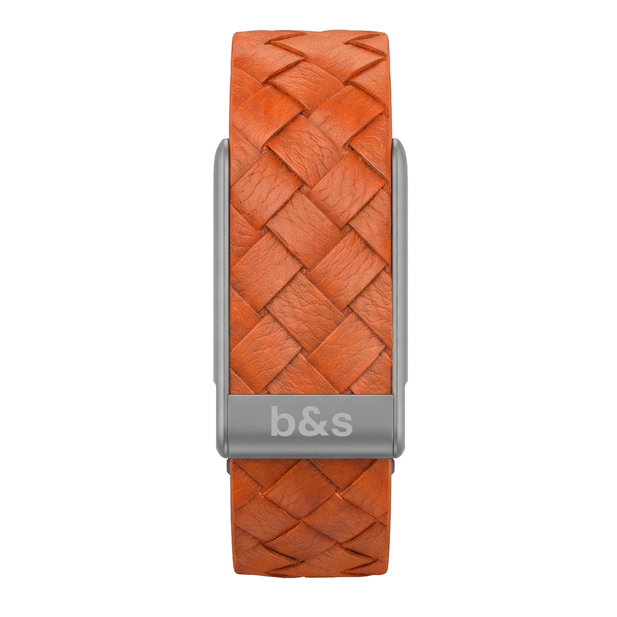 b&s Genuine Leather Strap for Whoop MG Life, Grey with S Steel Titanium Color Clasp