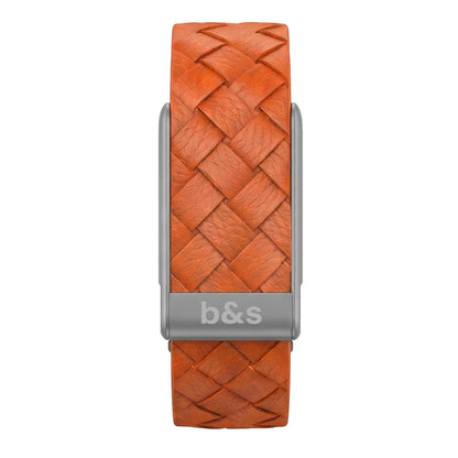 b&s Genuine Leather Strap for Whoop MG Life, Grey with S Steel Titanium Color Clasp